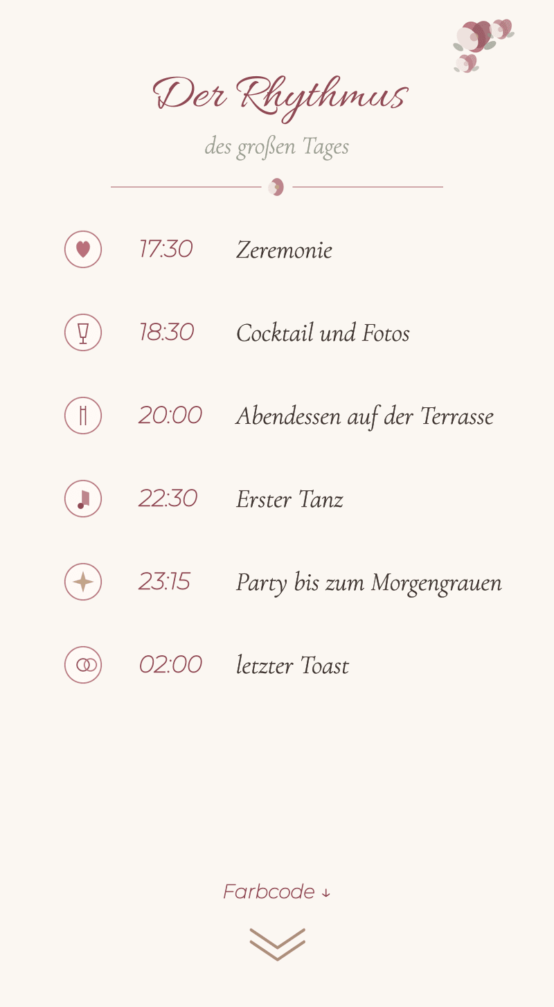 Hochzeit — Rosengarten — Der Rhythmus