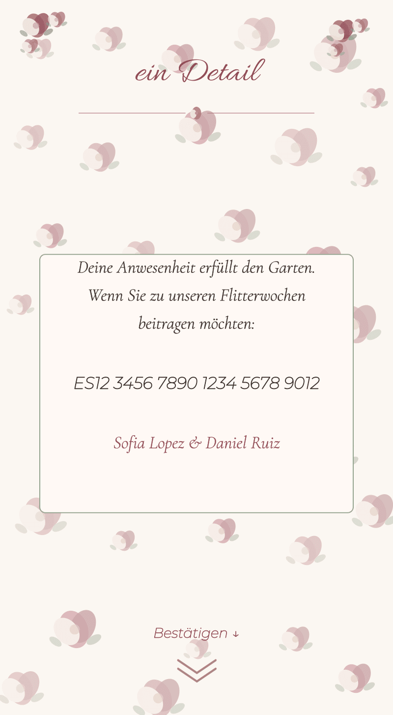 Hochzeit — Rosengarten — Eine kleine Geste