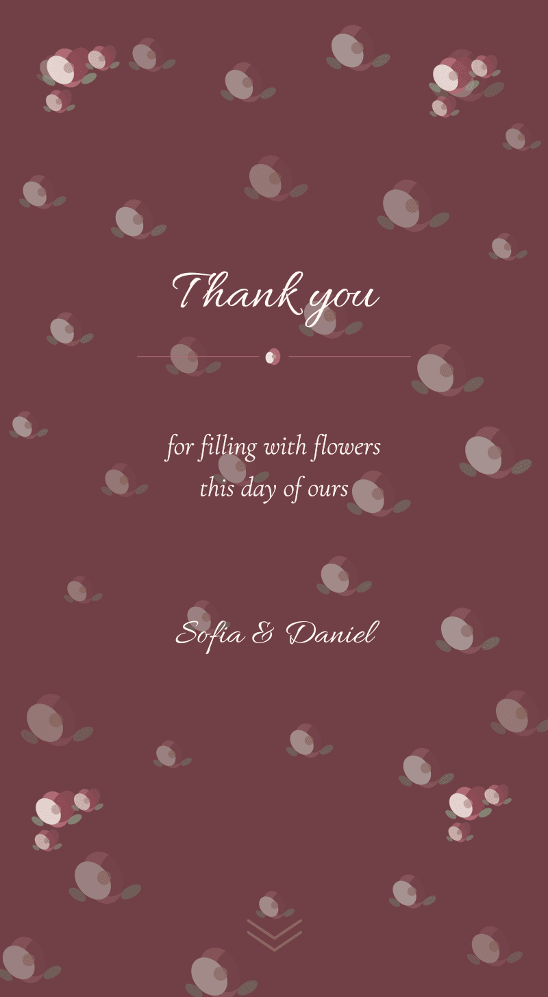 Wedding — Rose Garden — Thank you