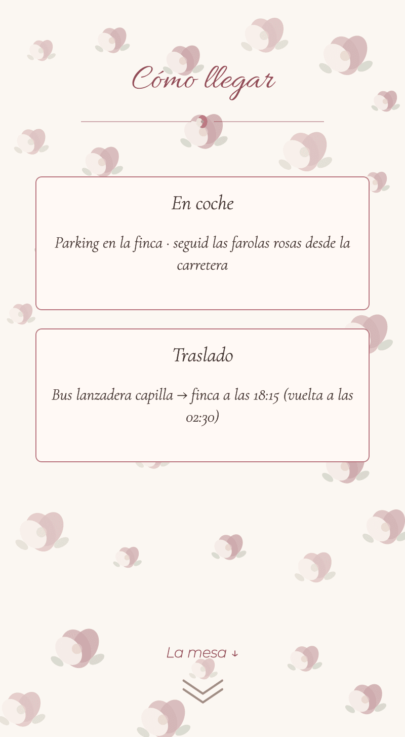Boda — Rosaleda — Cómo llegar