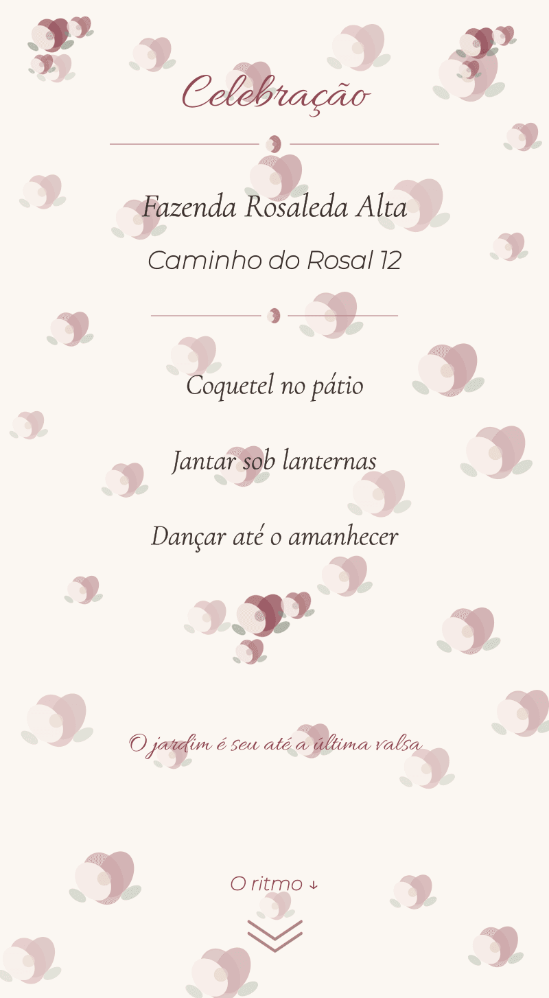 Casamento — Roseiral — Celebração