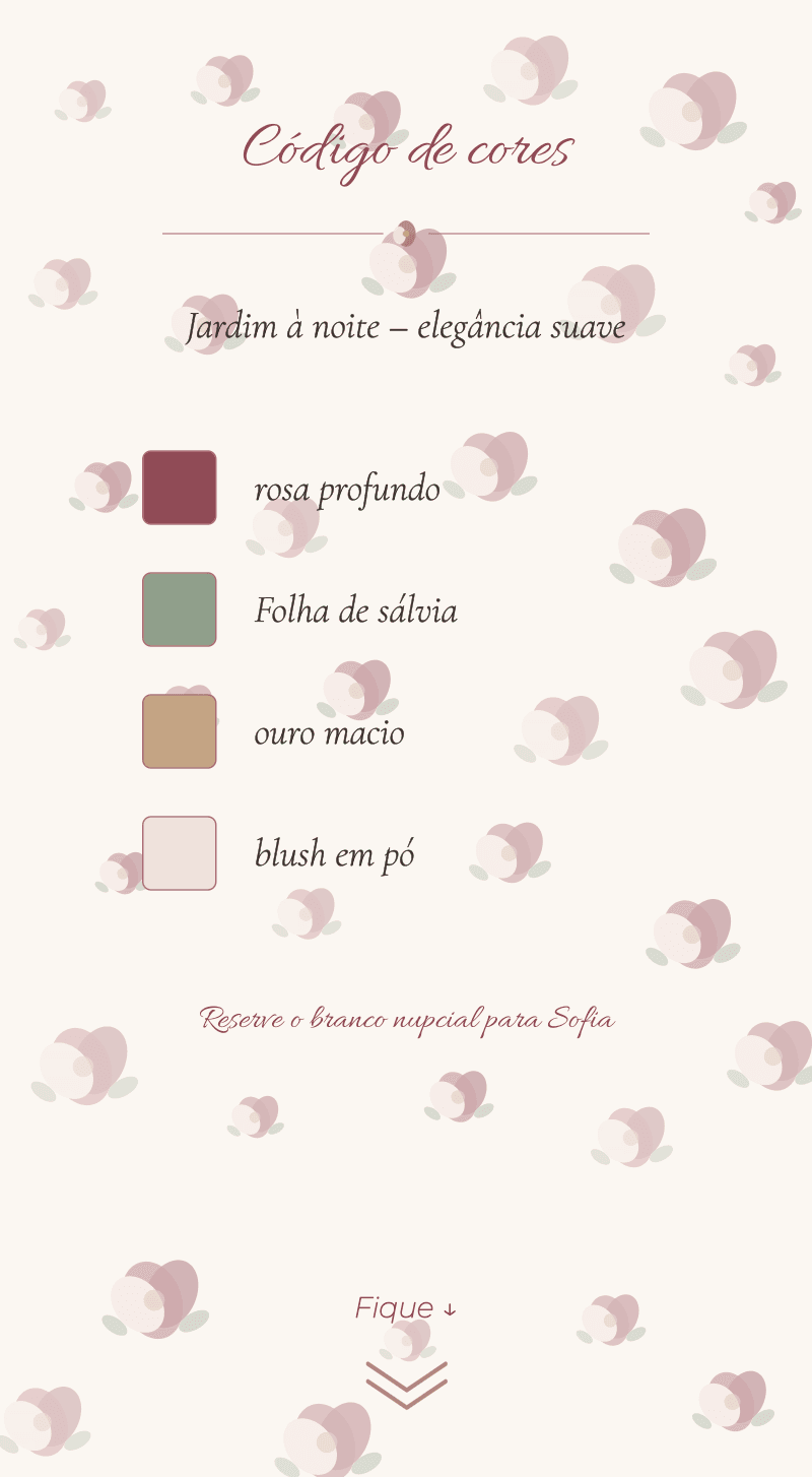 Casamento — Roseiral — Código de cor