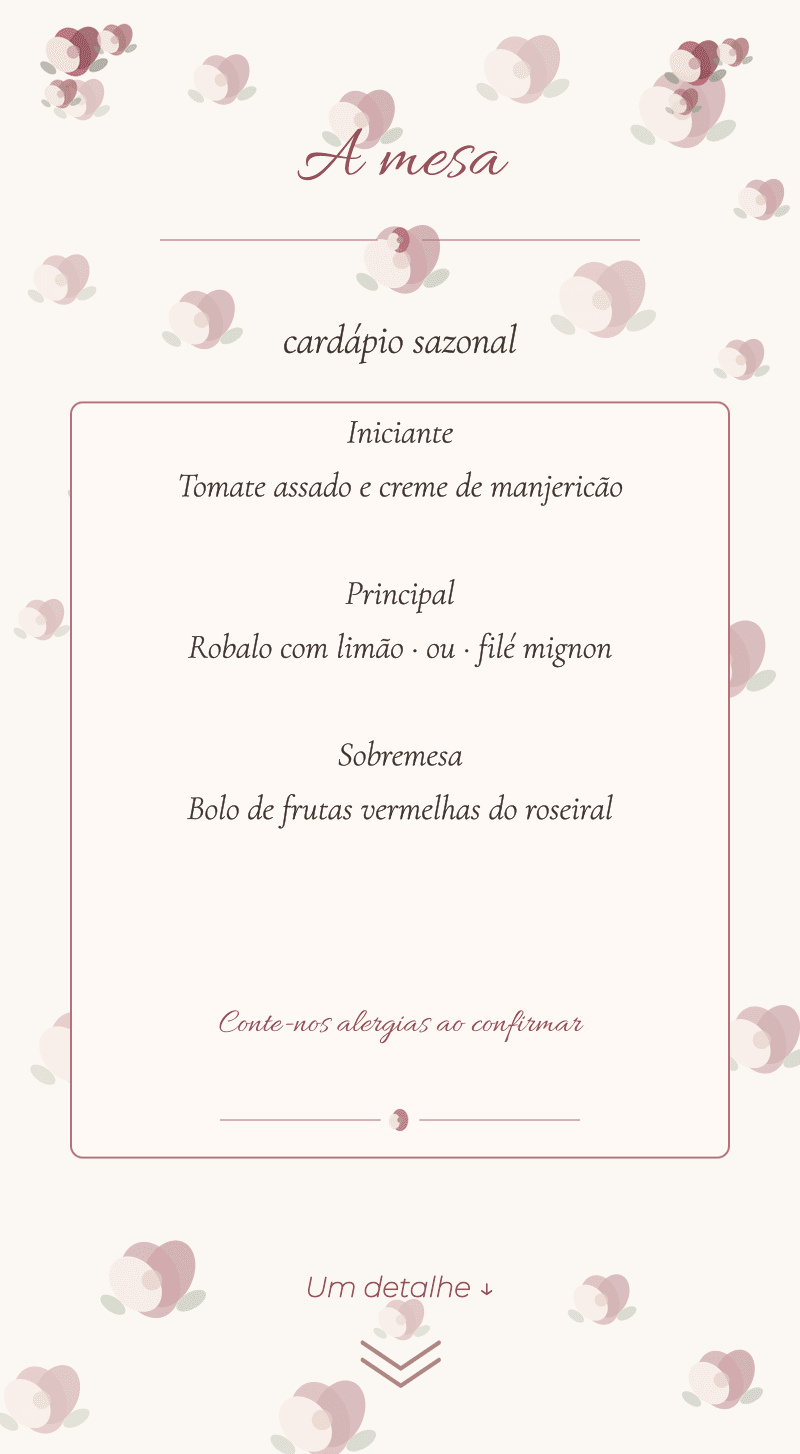 Casamento — Roseiral — A mesa