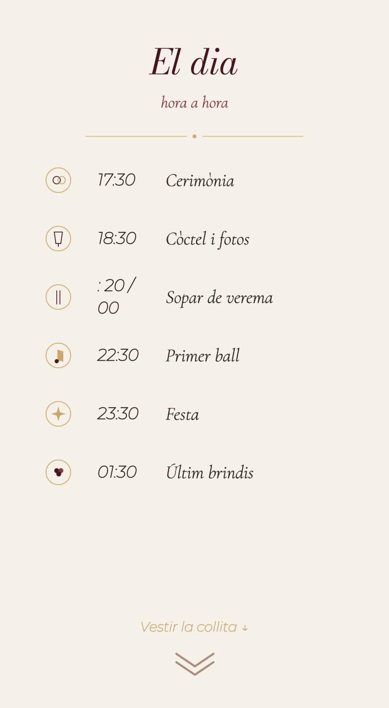 Casament — Vinyet — El dia