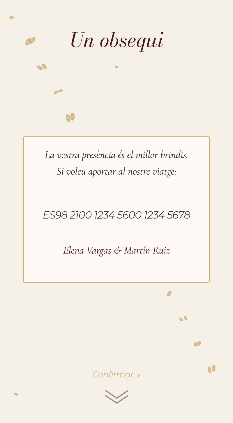 Casament — Vinyet — Un obsequi