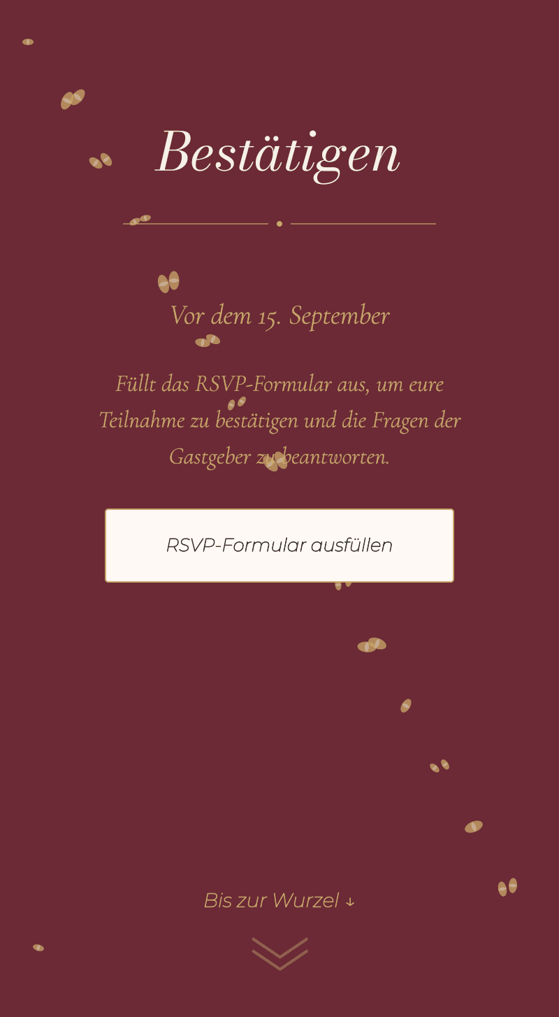 Hochzeit — Weinberg — Bestätigen