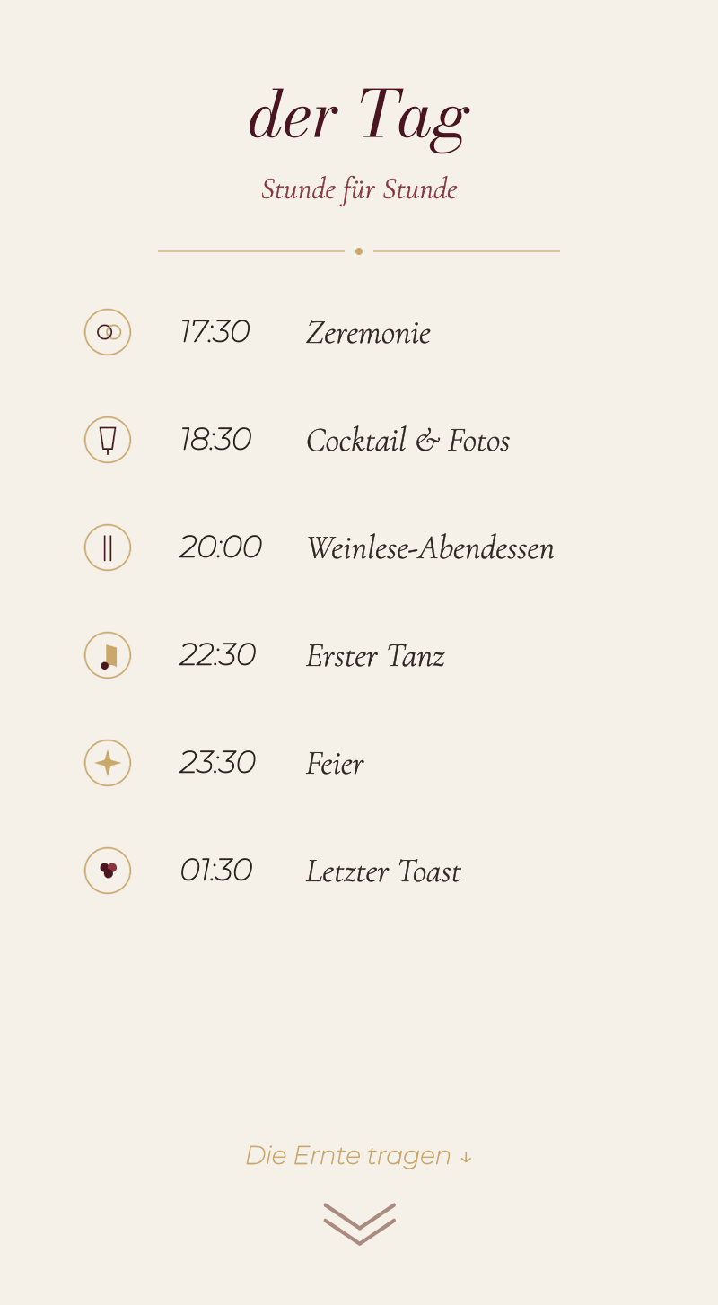 Hochzeit — Weinberg — Der Tag