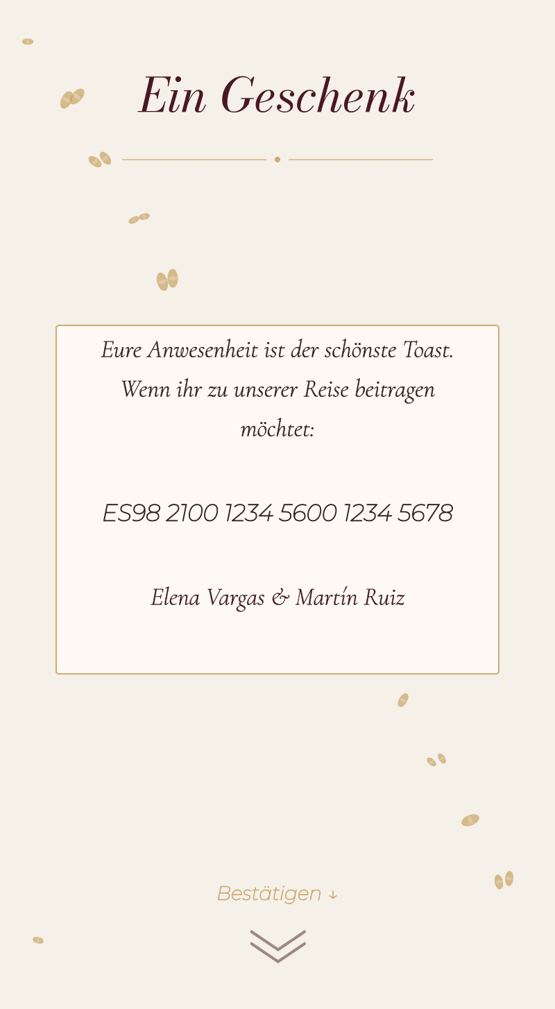Hochzeit — Weinberg — Ein Geschenk