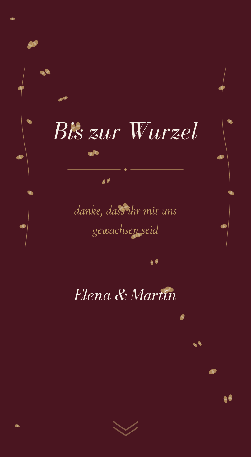 Hochzeit — Weinberg — Bis zur Wurzel
