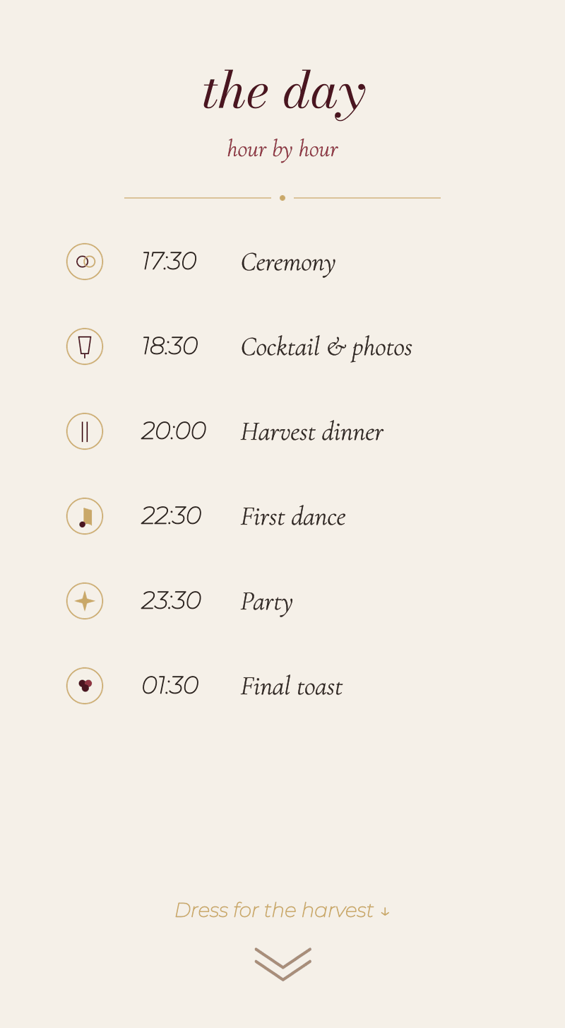 Wedding — Vineyard — The day