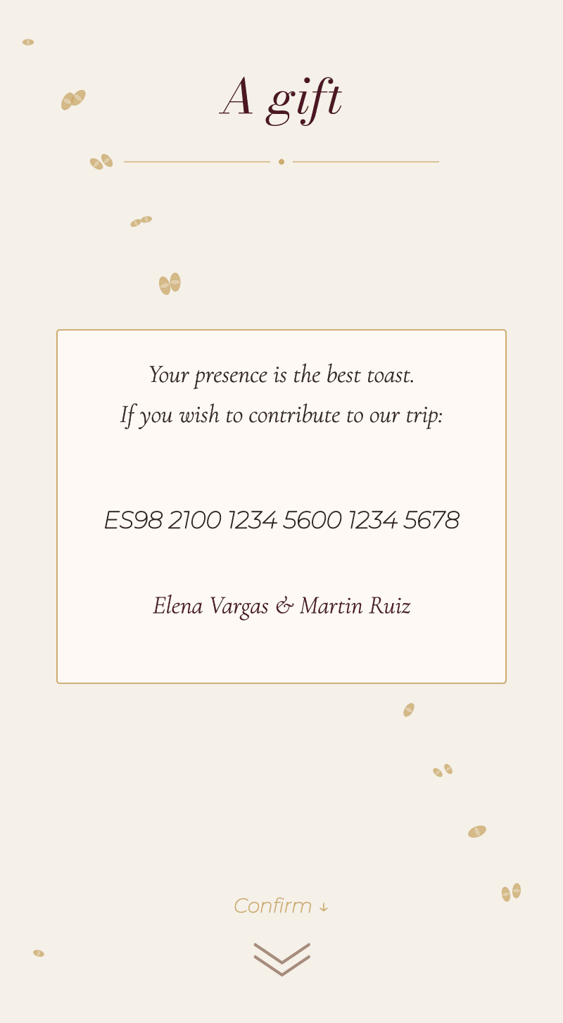 Wedding — Vineyard — A gift