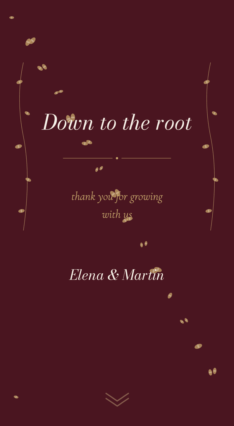 Wedding — Vineyard — Down to the root