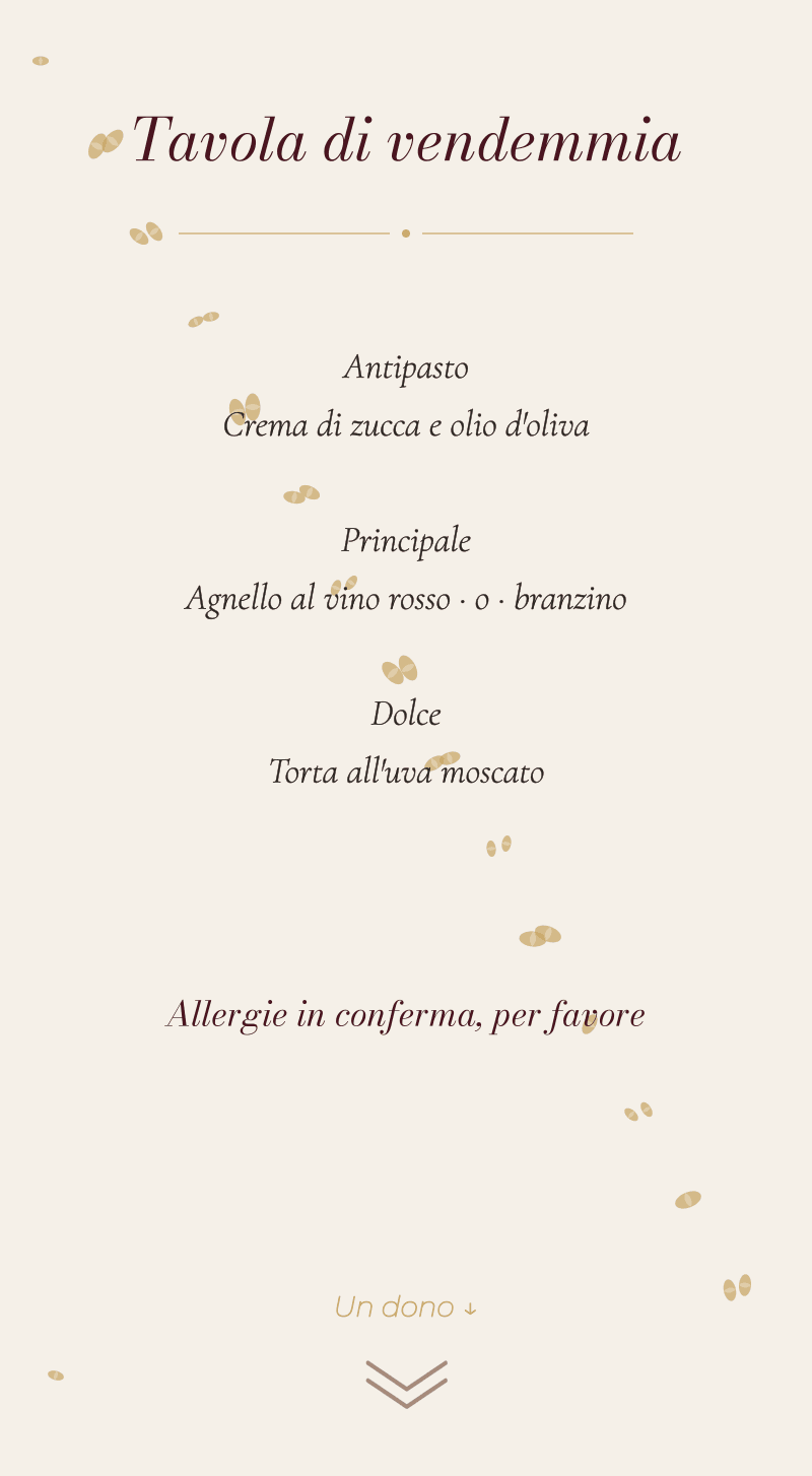 Matrimonio — Vigneto — Tavola di vendemmia