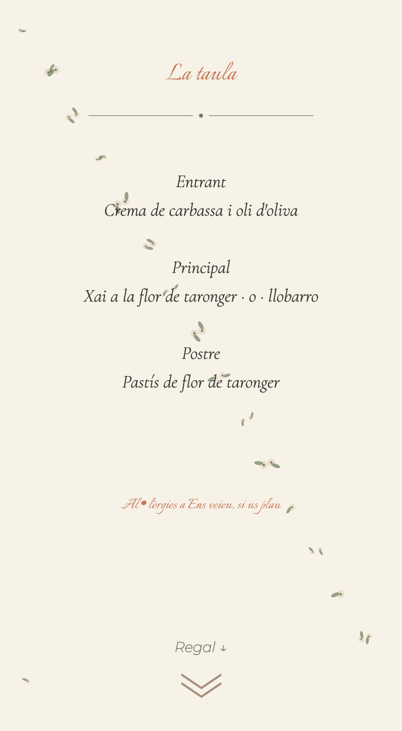 Casament — Tarongina — La taula