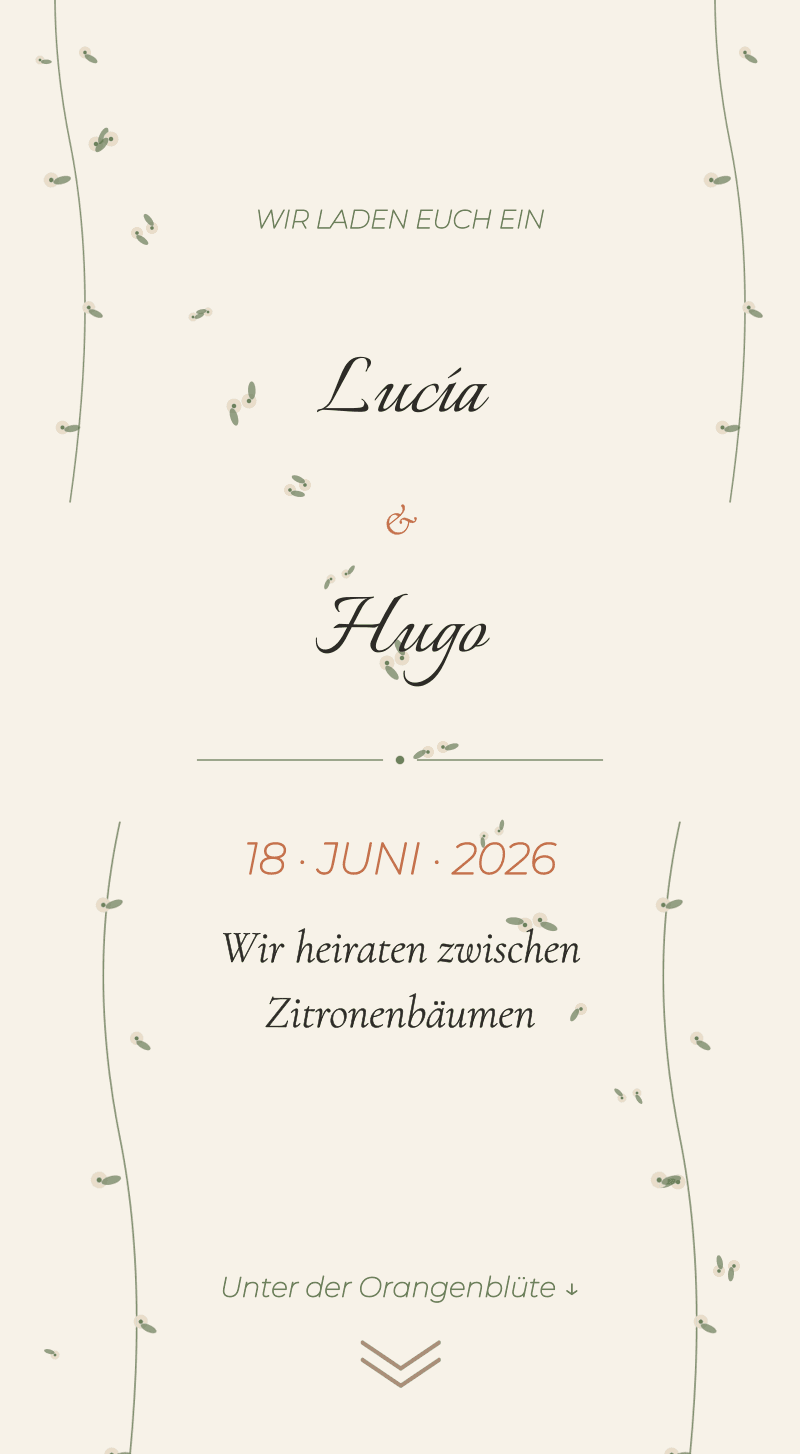 Hochzeit — Orangenblüte — Titelseite