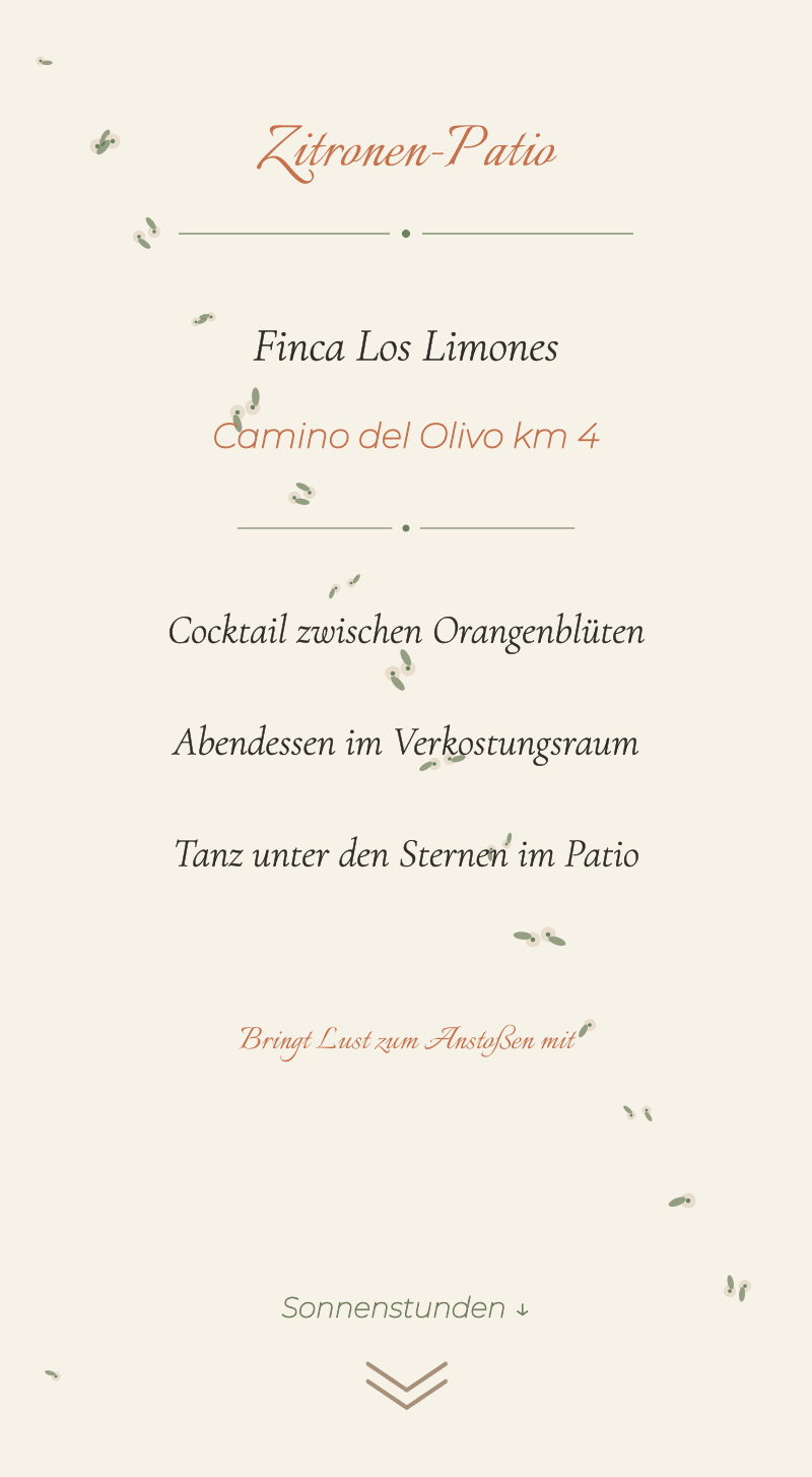 Hochzeit — Orangenblüte — Zitronenhof