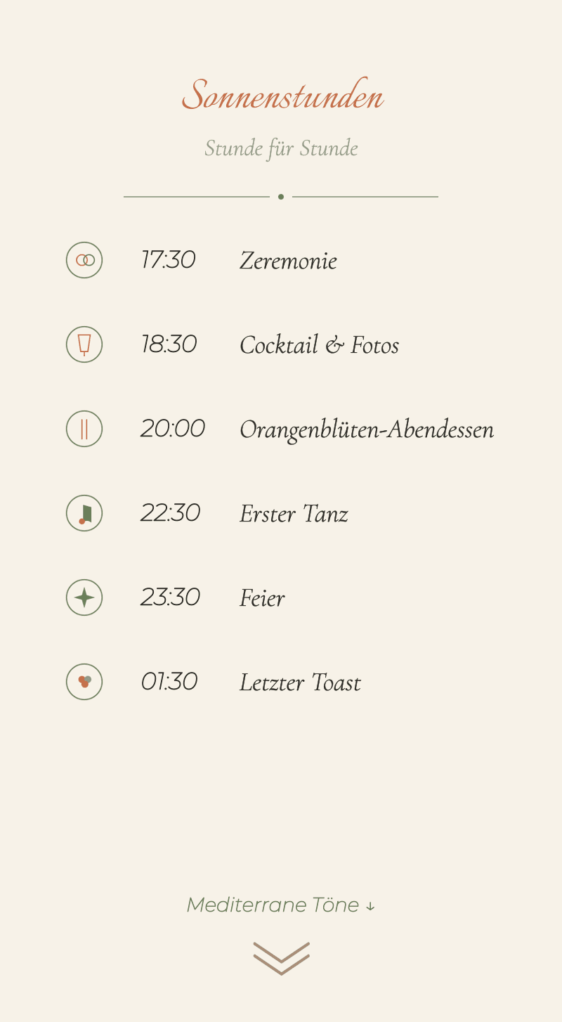 Hochzeit — Orangenblüte — Sonnenstunden