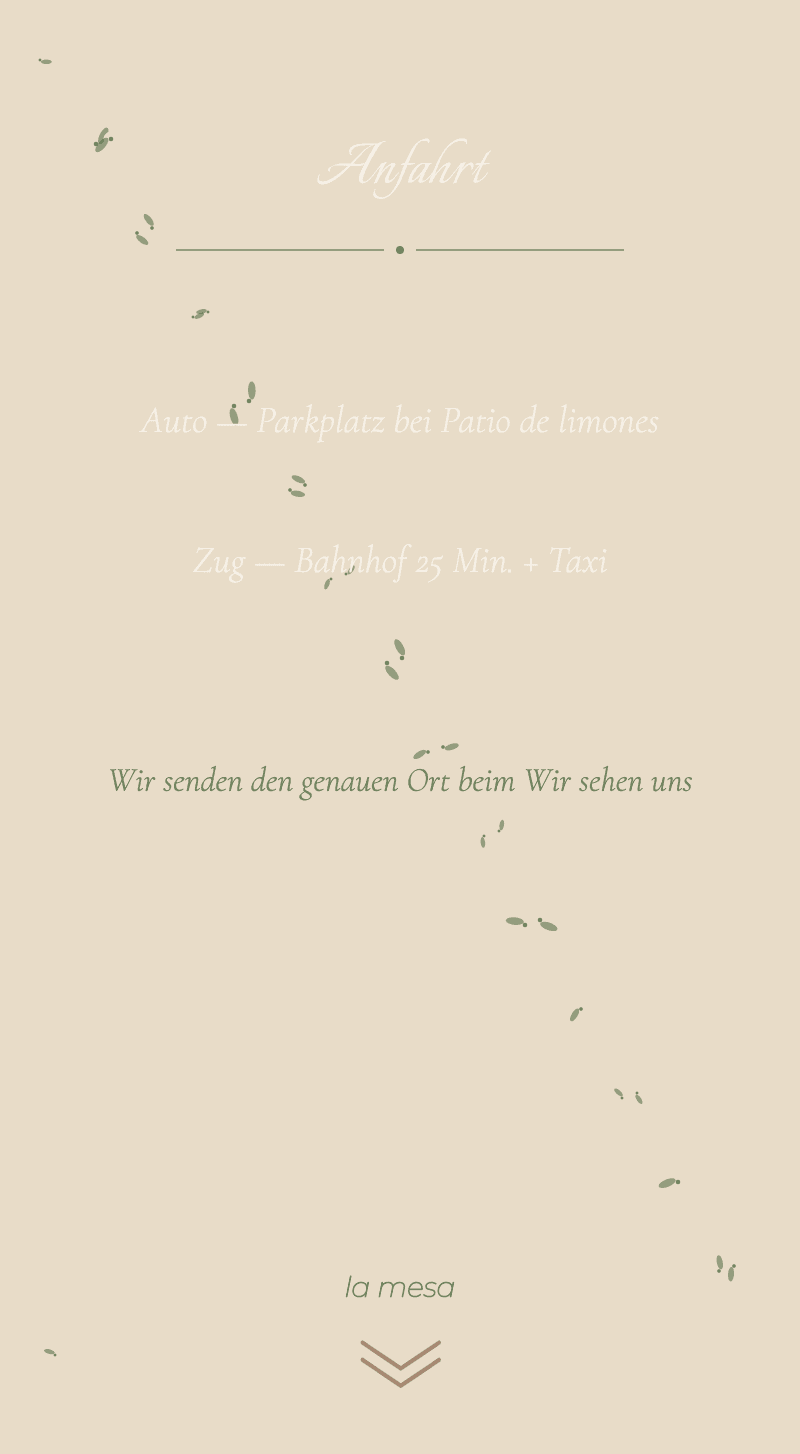 Hochzeit — Orangenblüte — Anfahrt