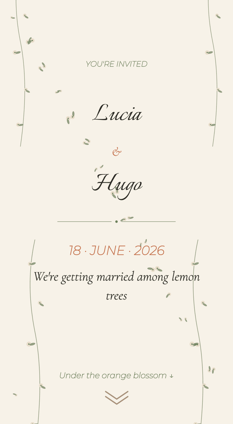 Wedding — Orange Blossom — Cover