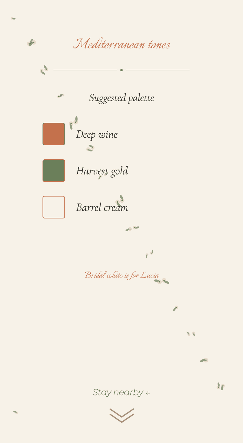 Wedding — Orange Blossom — Mediterranean tones