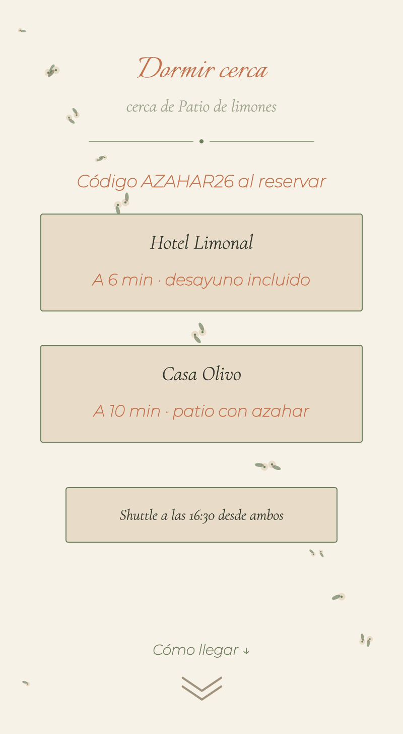 Boda — Azahar — Dormir cerca