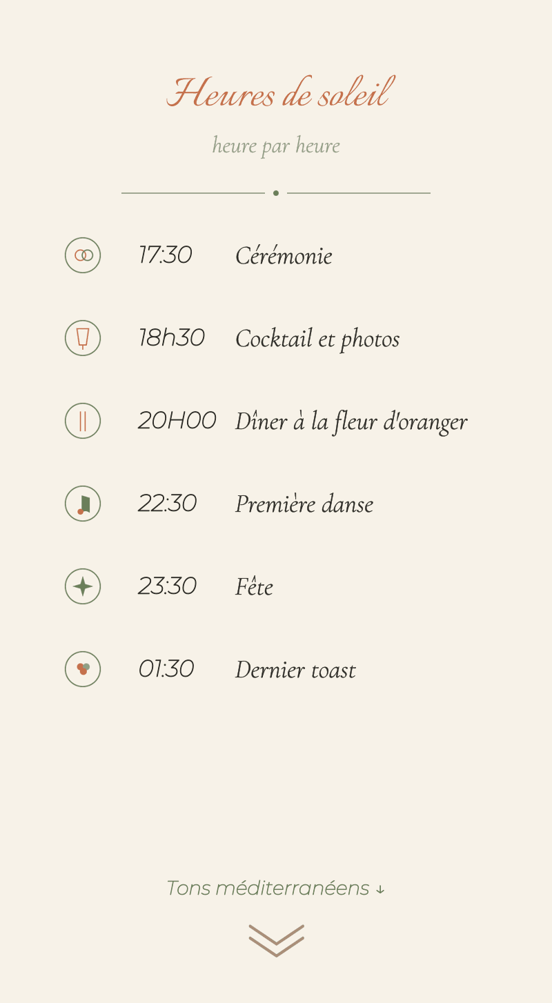 Mariage — Fleur d'oranger — Heures de soleil
