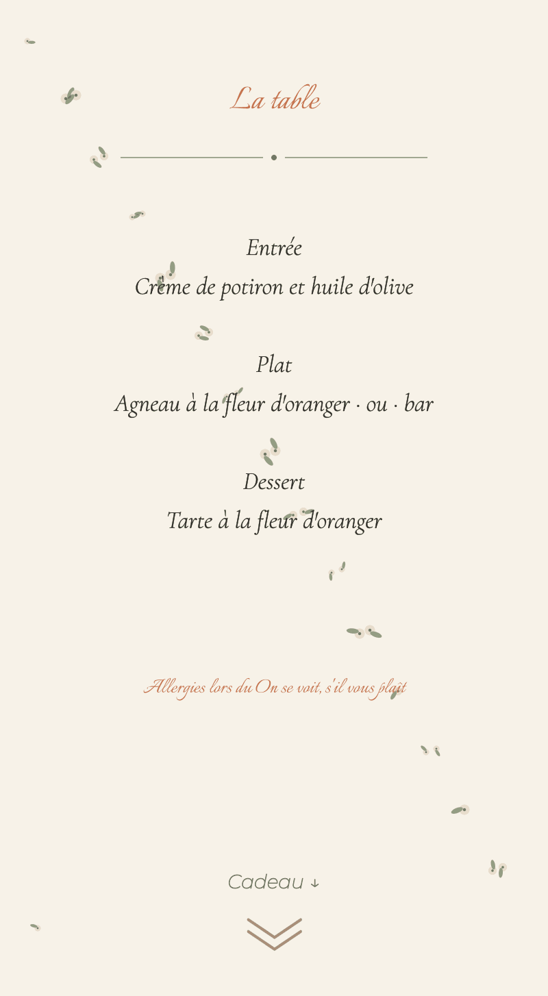 Mariage — Fleur d'oranger — La table