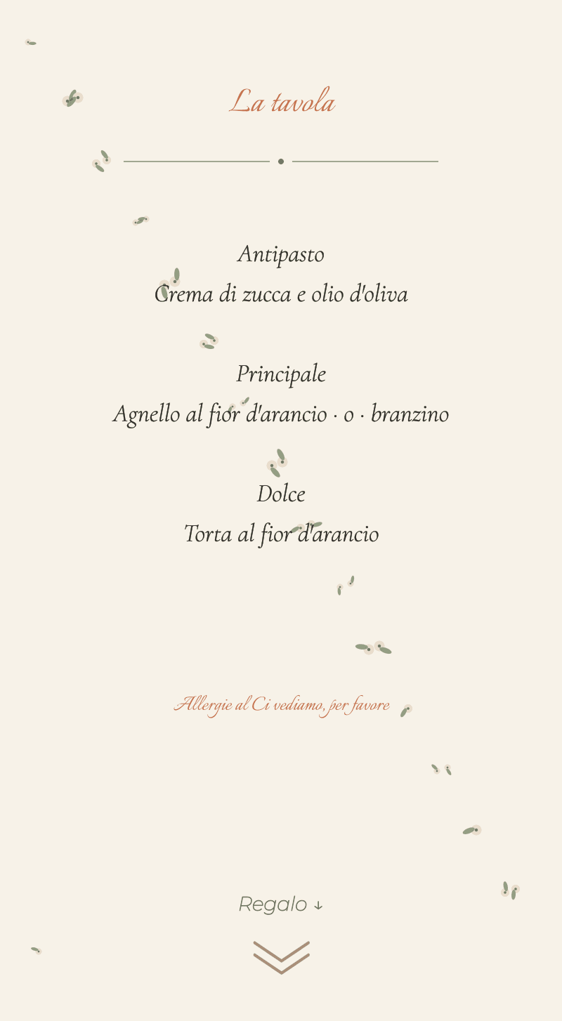 Matrimonio — Zagara — La tavola