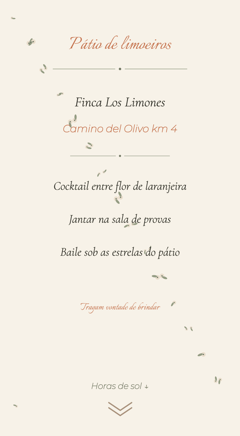 Casamento — Flor de laranjeira — Pátio de limões