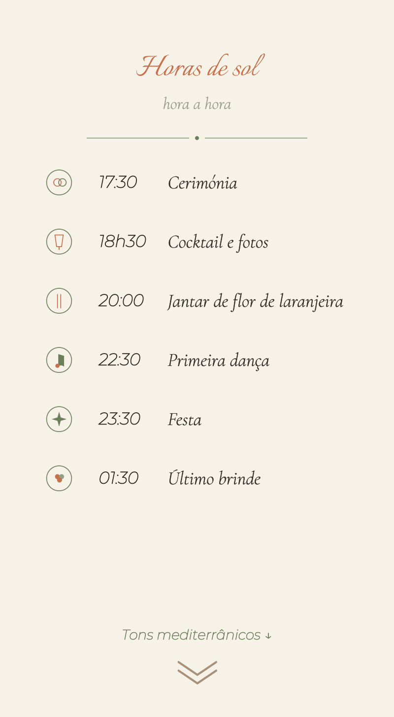 Casamento — Flor de laranjeira — Horas de sol
