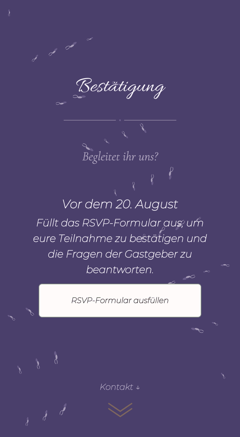 Hochzeit — Lavendel — Bestätigung