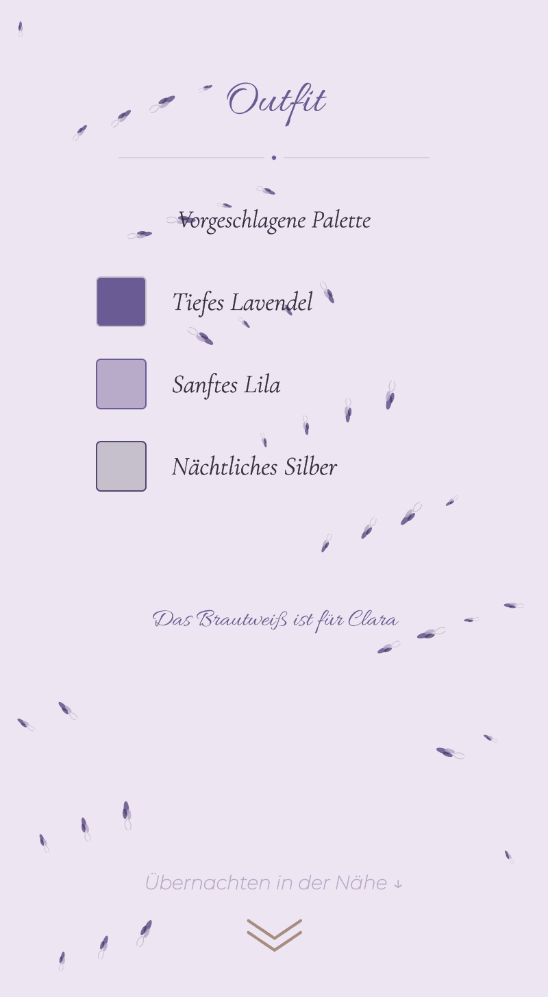 Hochzeit — Lavendel — Kleidung