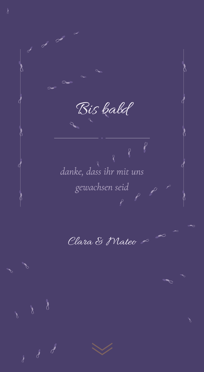 Hochzeit — Lavendel — Bis bald