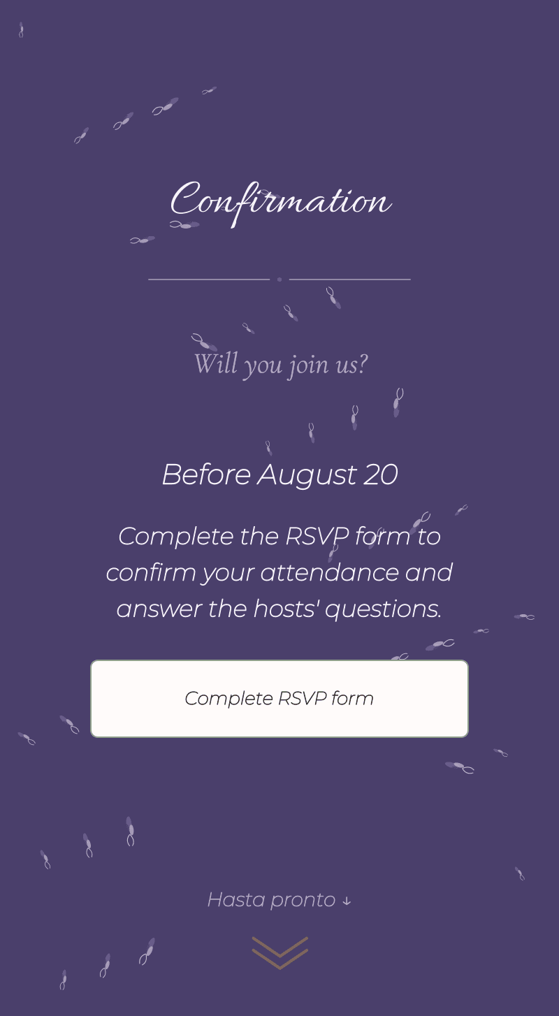 Wedding — Lavender — Confirmation