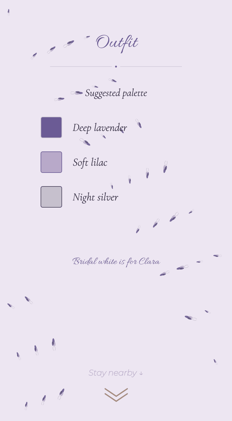 Wedding — Lavender — Attire