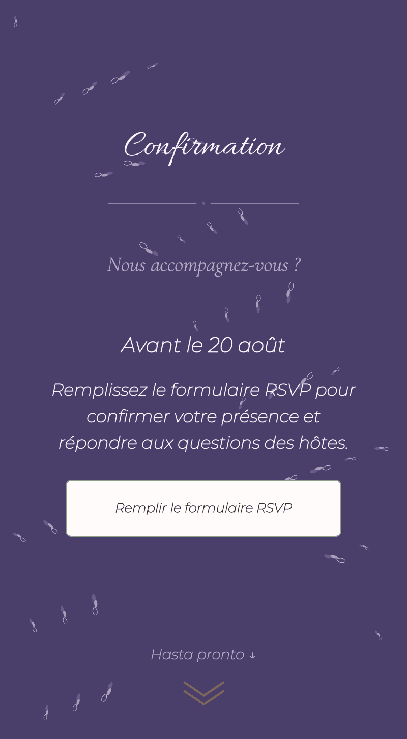 Mariage — Lavande — Confirmation