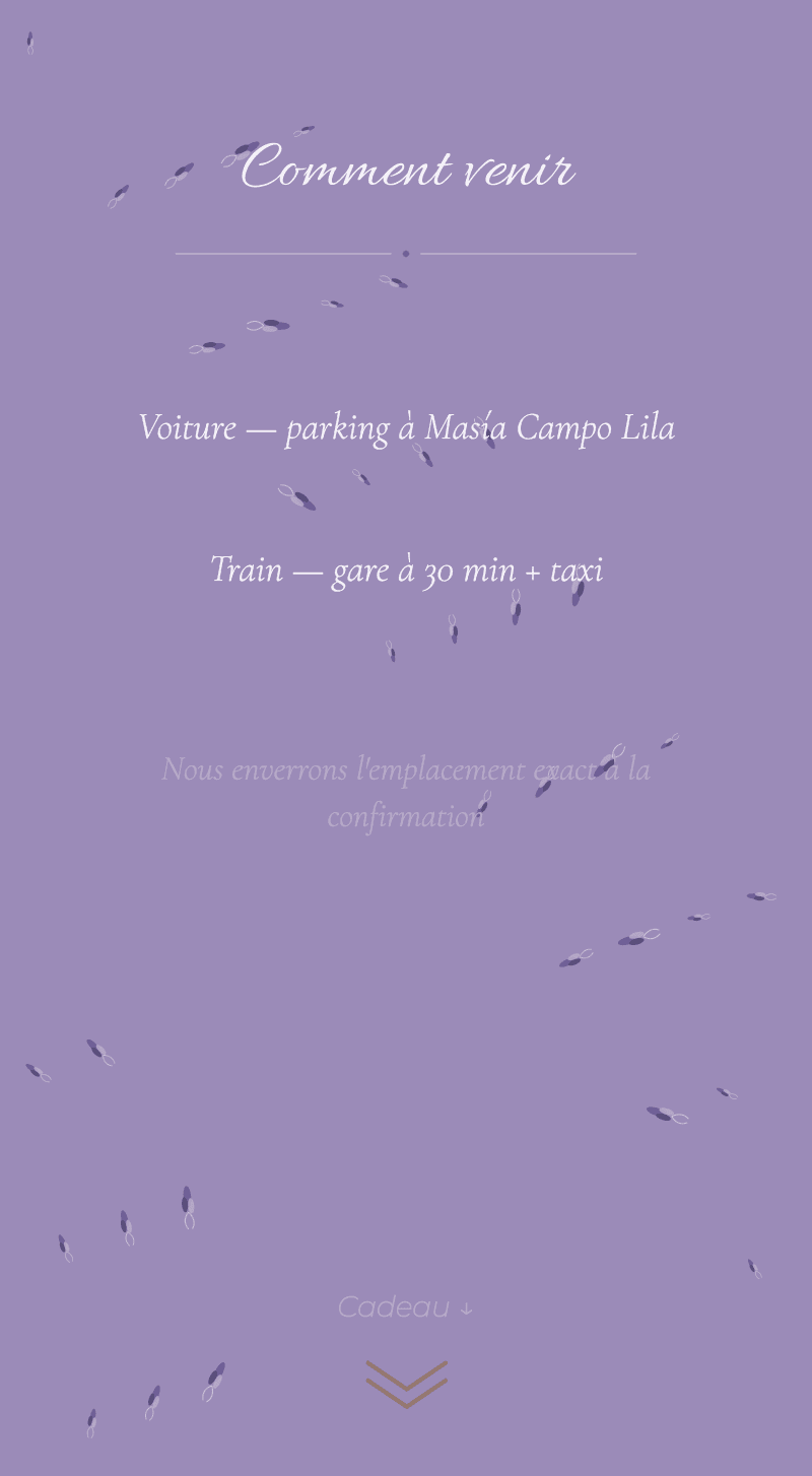 Mariage — Lavande — Comment venir