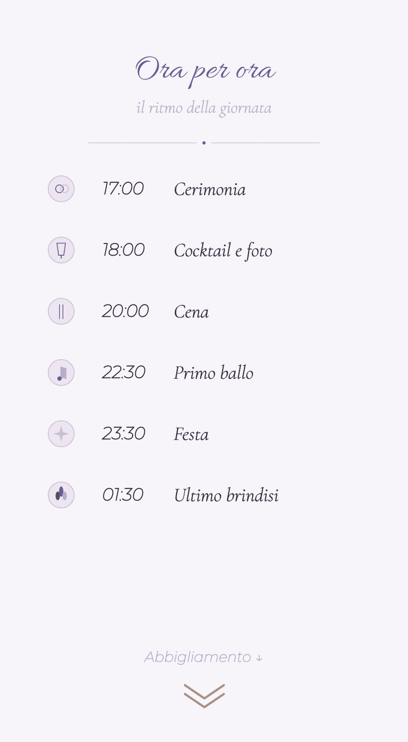 Matrimonio — Lavanda — Ora per ora
