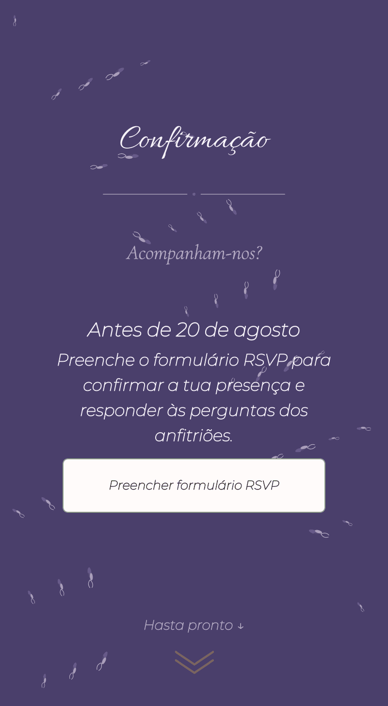 Casamento — Lavanda — Confirmação