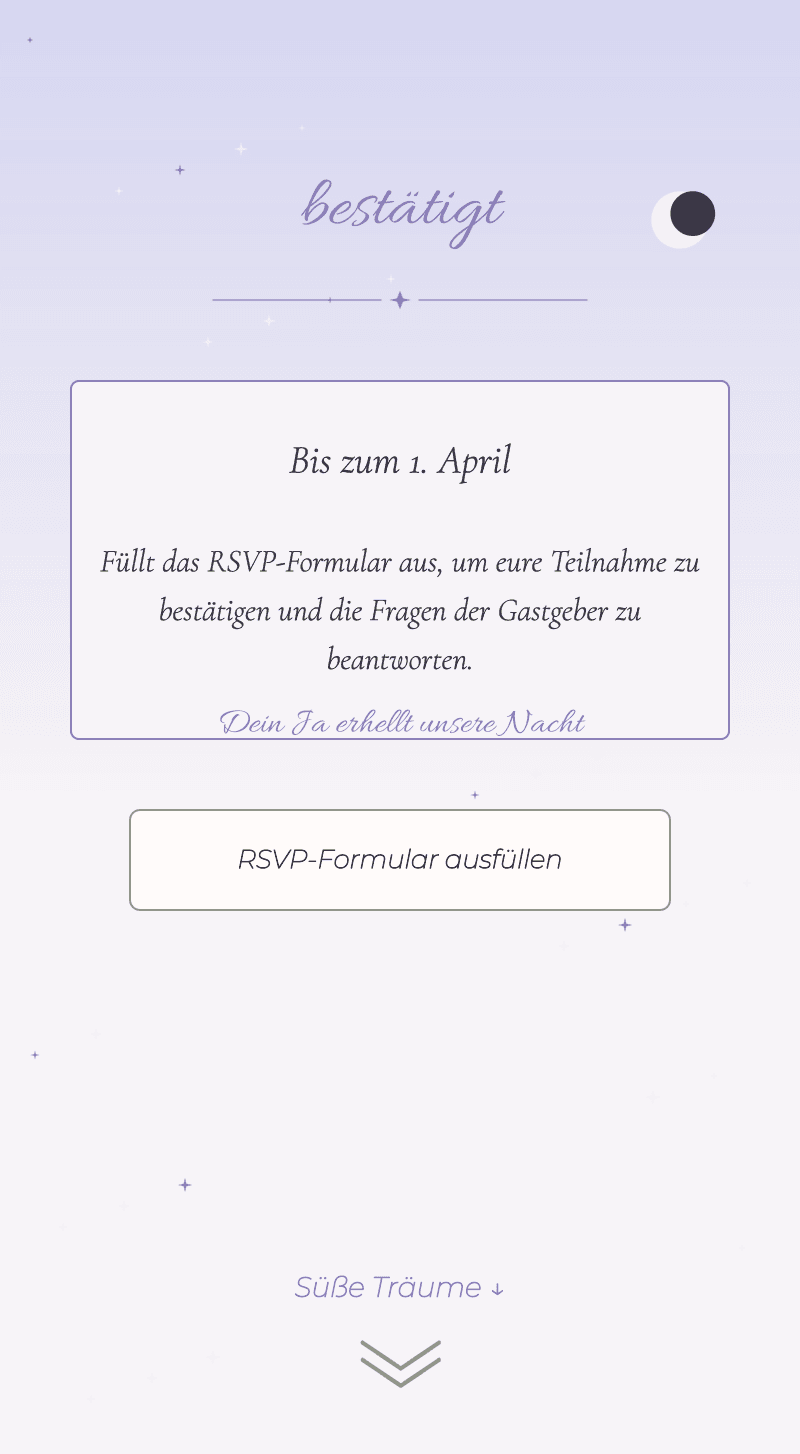 Baby Shower — Honigmond — Zusage