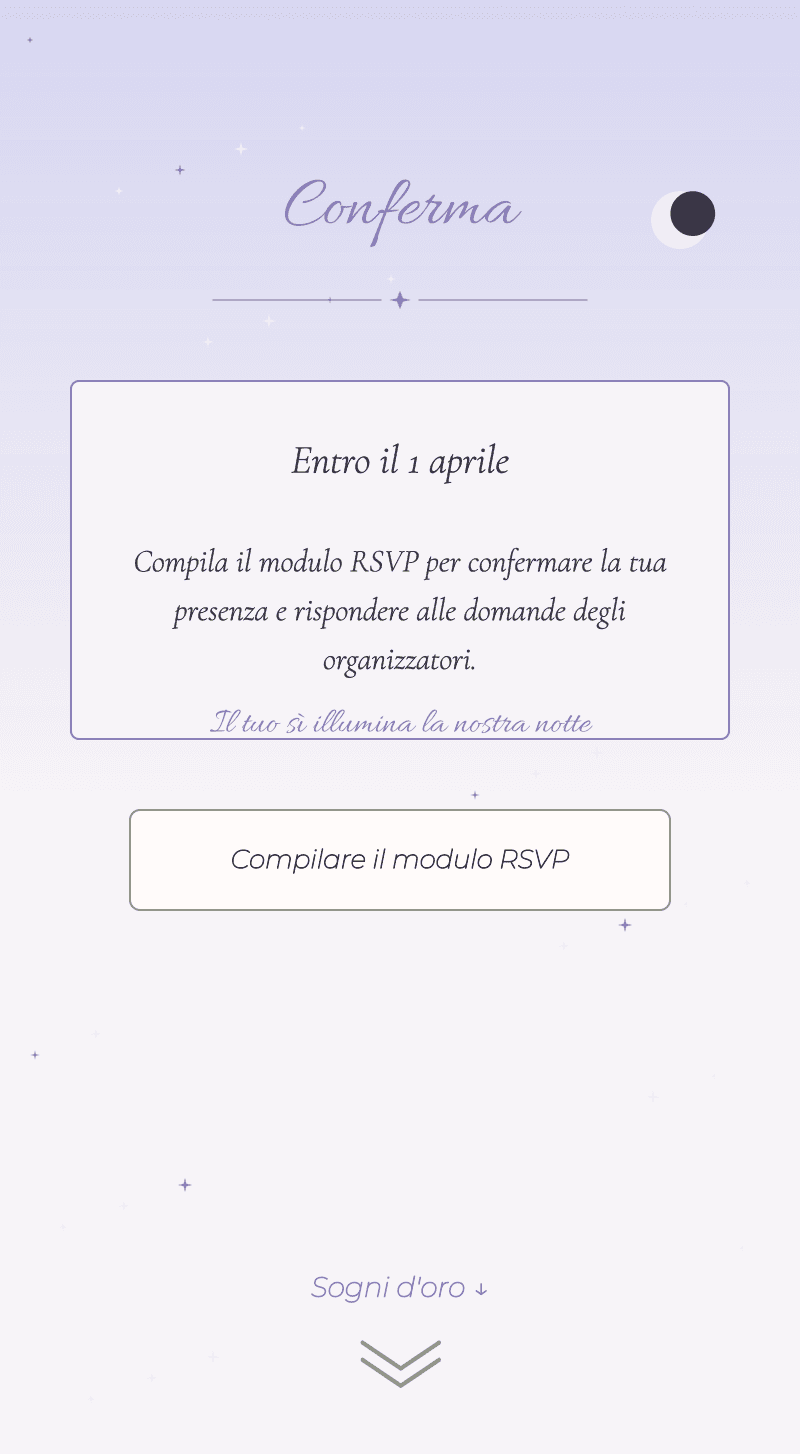 Baby Shower — Luna di Miele — Conferma