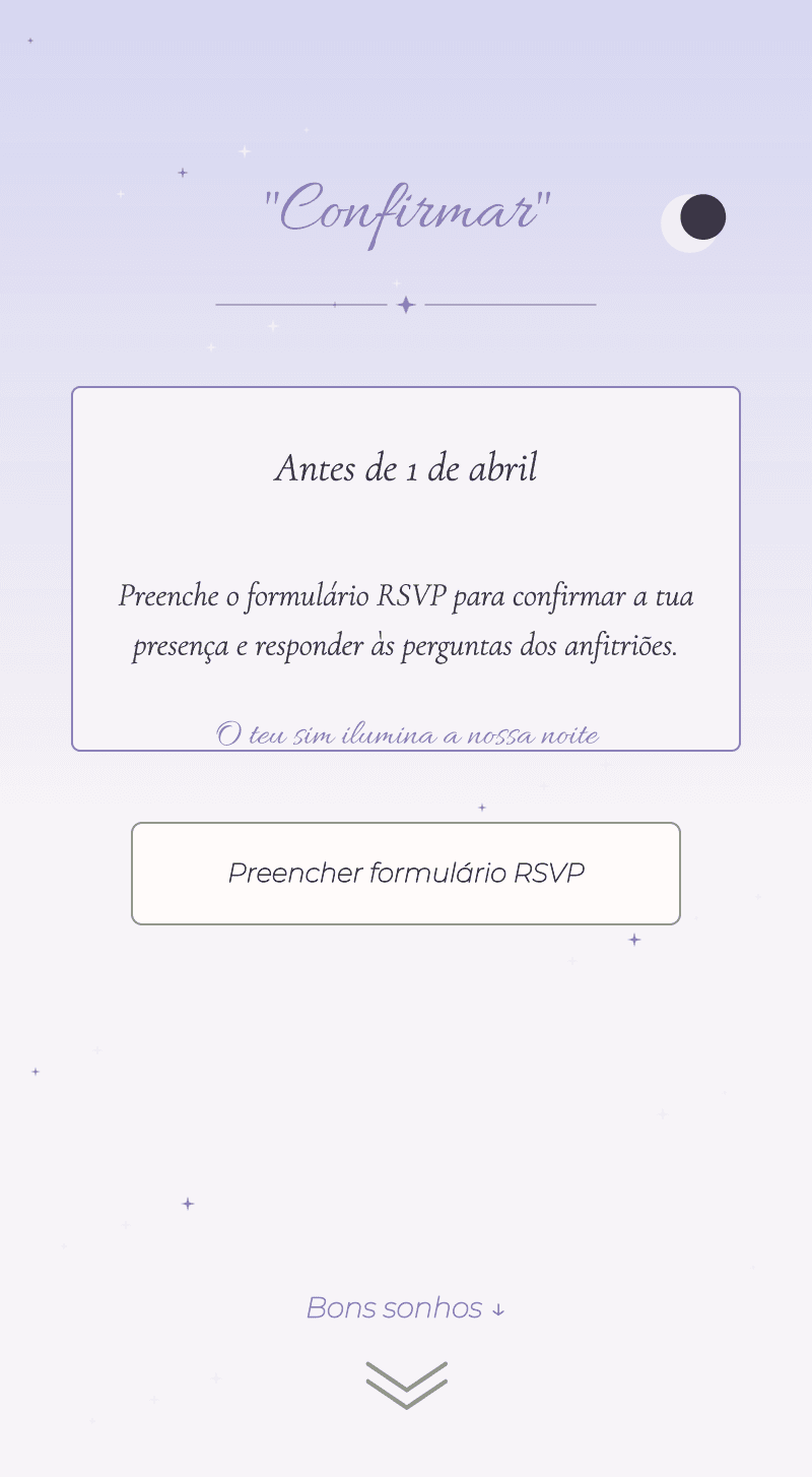 Baby Shower — Lua de Mel — Confirma