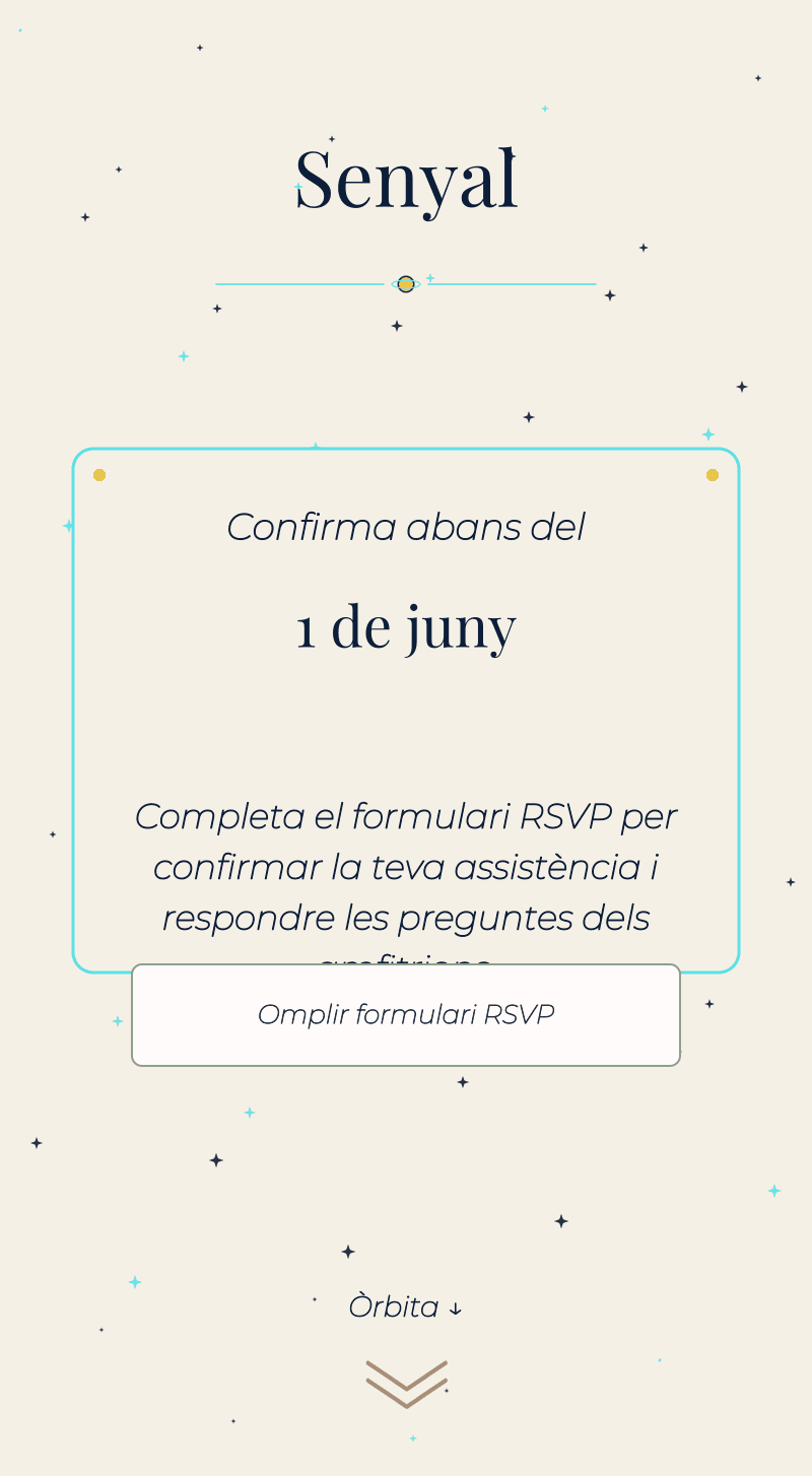 Aniversari — Espai — Senyal de resposta