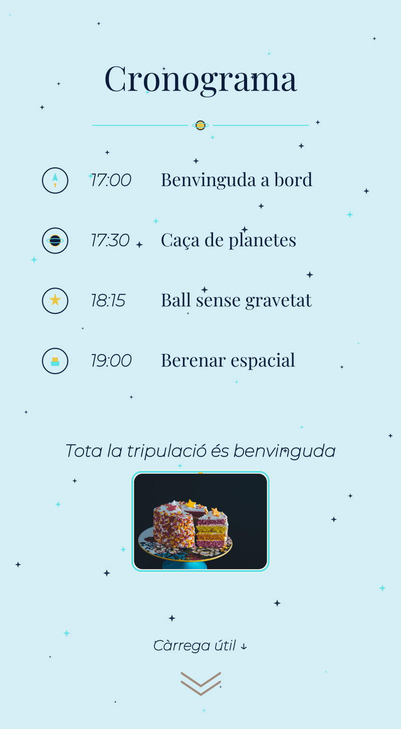 Aniversari — Espai — Cronograma orbital