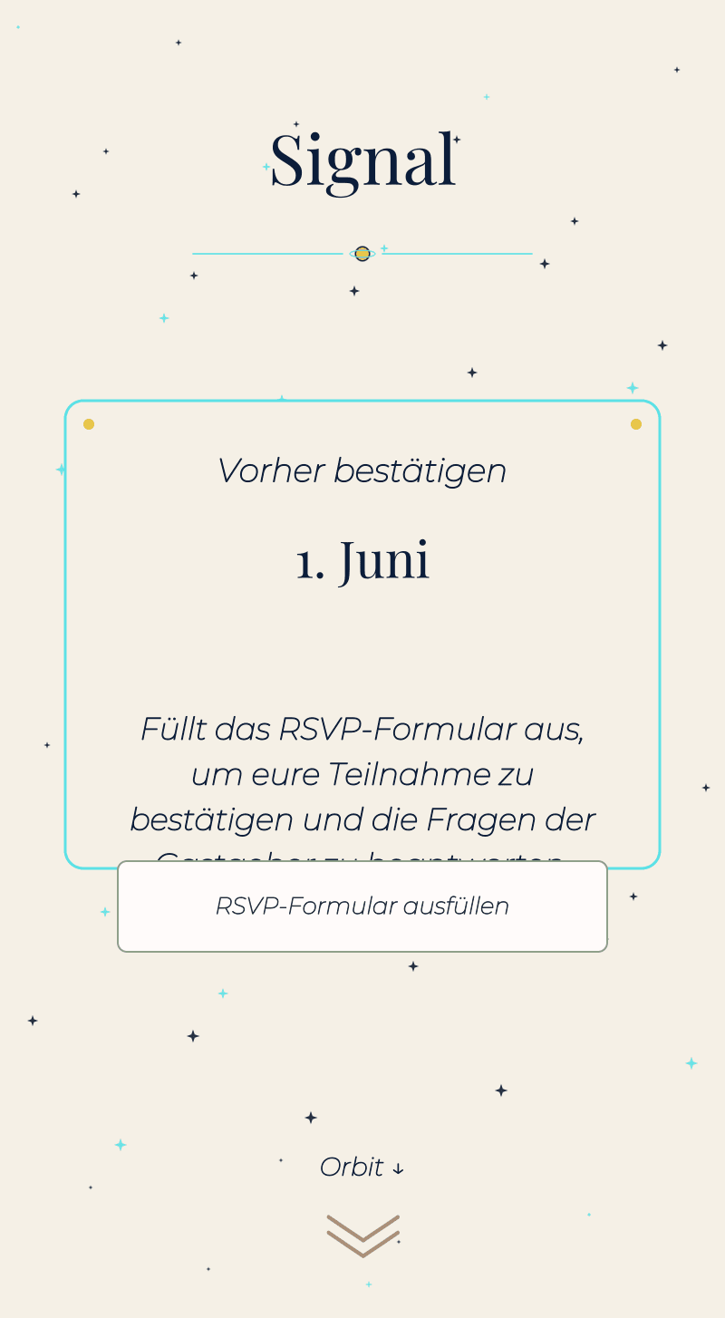 Geburtstag — Weltraum — Antwortsignal