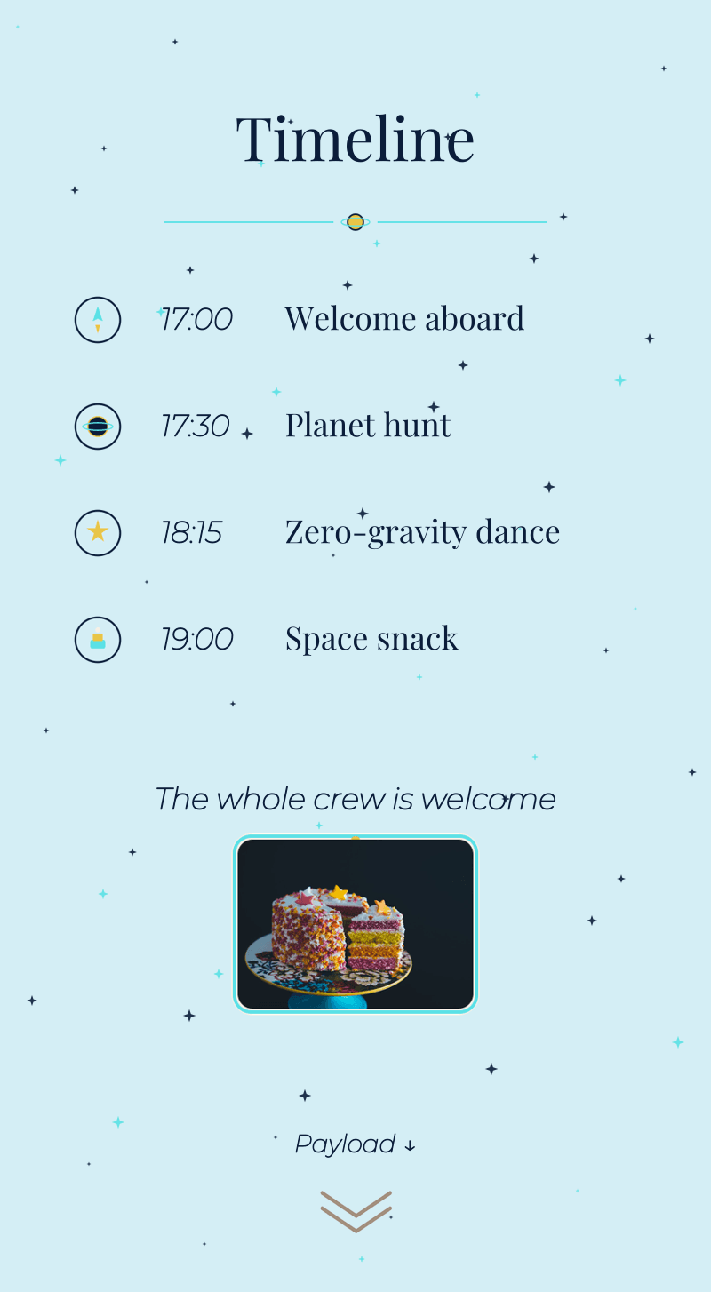 Birthday — Space — Orbital schedule