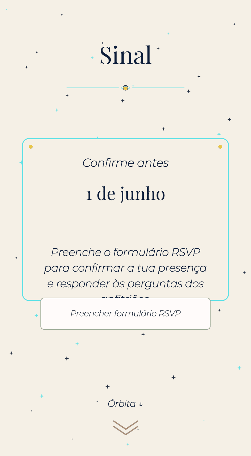 Aniversário — Espaço — Sinal de resposta