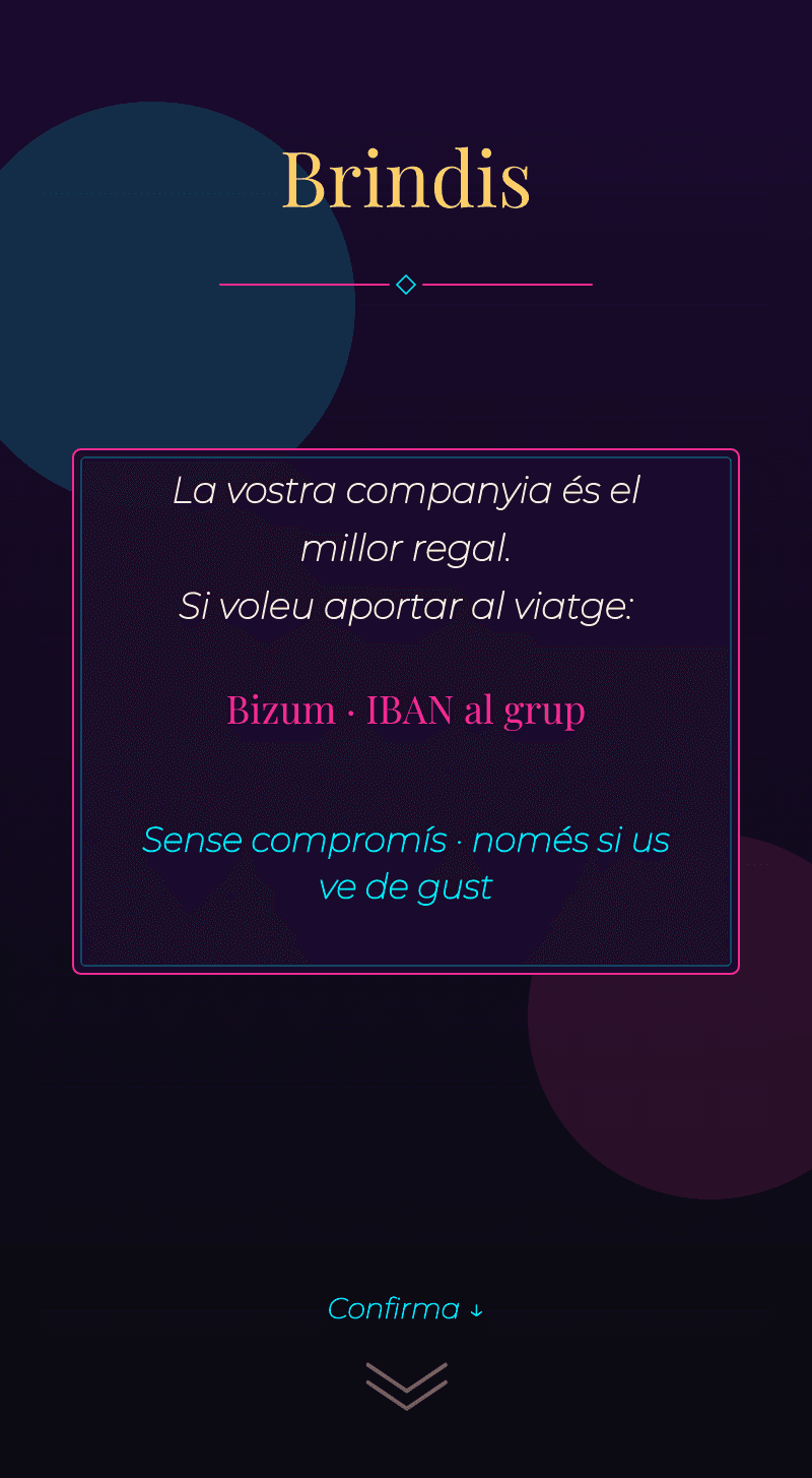 Aniversari — Nit Neó — Detall del brindis