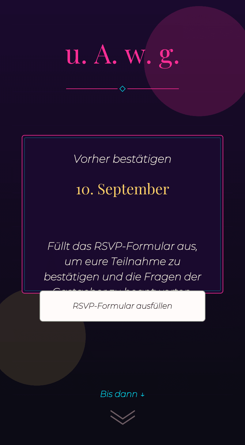 Geburtstag — Neon-Nacht — Teilnahme bestätigen