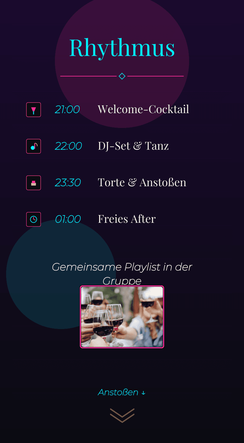 Geburtstag — Neon-Nacht — Rhythmus der Nacht